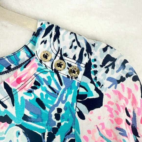Lilly Pulitzer Sophie Dress High Tide Size Medium UPF 50 Vacation Beach Preppy - Picture 3 of 7